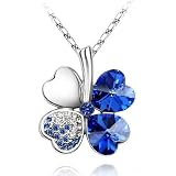 Swarovski Elements Crystal Four Leaf Clover Pendant Necklace 19″-CN9034B
