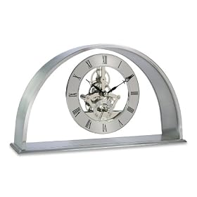 Acctim 36487 Winslow Half Moon Skeleton Table Clock, Silver
