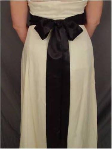 Suevas Superior Quality Double Layer Black Satin Sash 120 inches by 4 inches