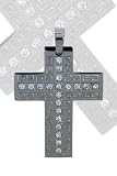 Large Silver Bling Bling Cross Pendant