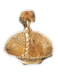 Dazzlers Solid 14 karats Gold 3D Cat Kittens Basket Charm Pendant available in three colors from jewelsberry (weights: 2.9 grams only)