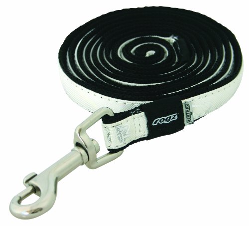 Rogz Pupz Zing Zip Zap Zo Puppy Lead, Medium .625-Inches, Silver Bling Design