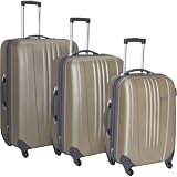 Travelers Choice Luggage Toronto Three Piece Hardside Spinner Luggage, Gold, One Size Travelers Choice Luggage Toronto Three Piece Hardside Spinner Luggage, Gold, One Size