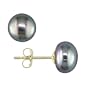 14K Yellow Gold 6.5-7mm Black Cultured Freshwater Pearl Stud Earrings