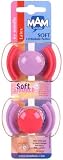 2-Pack MAM Soft Rim Silicone Orthodontic Pacifiers, Pink