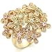 Gold Plated Multicolor CZ Flower Bouquet Ring