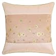 Decorative Handmade Cushion Cover / Pillow Sham With Gold Floral Design-Two Tone Light Brown & Beige