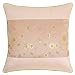 Decorative Handmade Cushion Cover / Pillow Sham With Gold Floral Design-Two Tone Light Brown & Beige