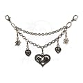 Alpenfl�stern Dirndl-Charivari Herz (altsilber-farben) - s��er Trachtenschmuck, Schariwari f�rs dirnl oder Lederhose