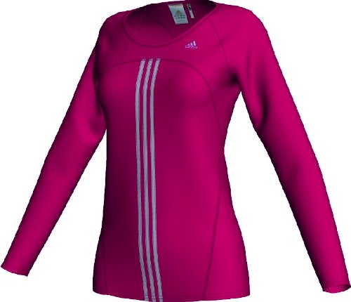 Adidas Damen Longsleeve Top Cl Q4 ML, sharp red f11/metallic silver/matte silver, 36, O03762