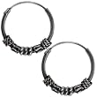 14mm Bali Hoop Earrings Sterling Silver