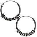 14mm Bali Hoop Earrings Sterling Silver