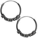 Jewelry : 14mm Bali Hoop Earrings Sterling Silver