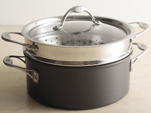 Calphalon One Nonstick 5-Quart Saucier with Steamer Insert