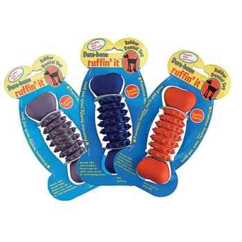 Ruffin' It Dura-bone Rubber Dental Toy Lg Vanilla Flavor For Dogs