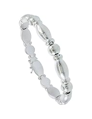 sterling Silver stampato Chain 18 in. Oval Link Necklace (Also Available in 16"), 5/16 in. (8mm) wide