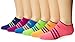 adidas Kids-Girl's Superlite No Show Socks (6-Pair), Solar Pink/Solar Green/Solar Blue/Vivid Pink/Glow Orange/Power Purple, Small