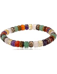 Multi-Gemstone Faceted Rondelle Stretch Bracelet, 7.5"