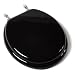 Comfort Seats C1B1R-19BN Designer Solid Wood Toilet Seat with PVD Brushed Nickel Hinges, Round, Walnut
