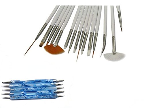 Set of 3 Sable NAIL ART Brushes Pen, Detailer Liner and Striper