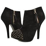 Savanna Studded Cap Ankle Boots BLACK