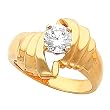 14K Yellow Gold Diamond Solitaire Engagement Mounting - CENTER STONE NOT INCLUDED