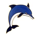 Hand enameled dolphin brooch or pin