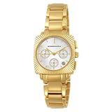 BCBGMAXAZRIA Women's BG8228 Elite Mother-of-Pearl Gold-tone Stainless Steel Watch