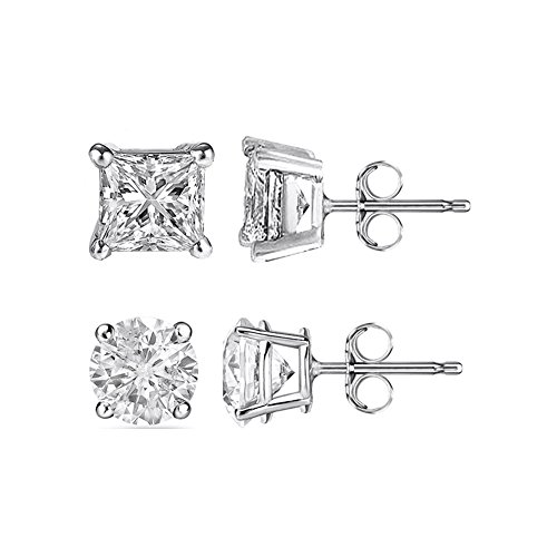925 sterling silver cubic zirconia stud earrings