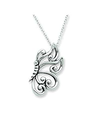 Silver Believe In Dreams 18in Necklace. Metal Weight- 4.17g.