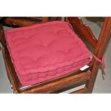 Cotton Dining Chair Booster Cushion Claret Red