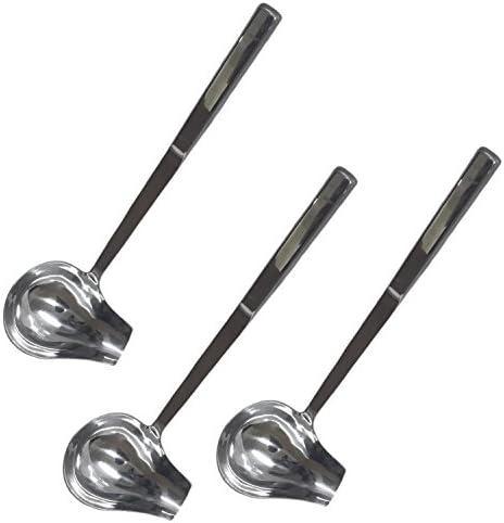 Set of 3 Stainless Steel Spout Ladles, Restaurant Style