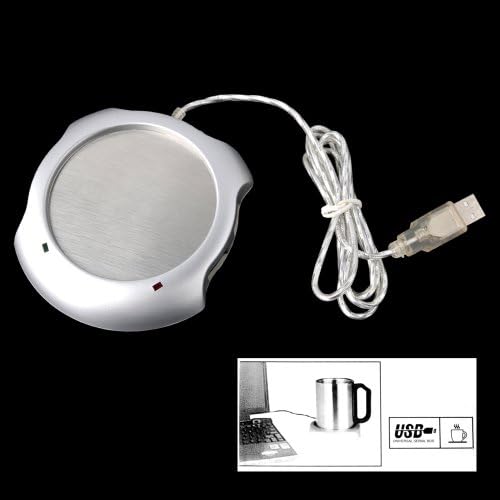 Paylow-USB Tea Coffee Cup Mug Warmer Heating Pad with 4 Port USB HUB for PC Laptop,