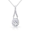 2/5ctw Oval-Cut Diamond Pendant in 14k White Gold