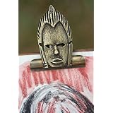 BrassAfricanMaskBarrelClipDeskAccessories