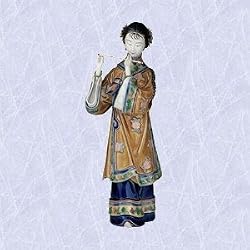 chinese maiden statue w flute porcelain sculpture new
