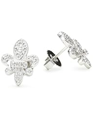 KC Designs "Trinkets" Diamond 14k White Gold Fleur-De-Lis Earrings