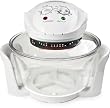 Andrew James 12 LTR Premium Halogen Oven Cooker + Easily Replaceable Spare Bulb + 2 YEAR WARRANTY + 128 page Recipe Book - Complete with Extender Ring (Up to 17 Litres) Lid Holder, Baking Tray, Steamer Tray, Skewers, Low and High Racks