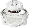 Andrew James 12 LTR Premium Halogen Oven Cooker + Easily Replaceable Spare Bulb + 2 YEAR WARRANTY + 128 page Recipe Book - Complete with Extender Ring (Up to 17 Litres) Lid Holder, Baking Tray, Steamer Tray, Skewers, Low and High Racks