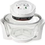 Andrew James 12 LTR Premium Halogen Oven Cooker + Easily Replaceable Spare Bulb + 2 YEAR WARRANTY + 128 page Recipe Book - Complete with Extender Ring (Up to 17 Litres) Lid Holder, Baking Tray, Steamer Tray, Skewers, Low and High Racksby Andrew James UK Ltd