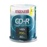 CD-R Discs, 700MB/80min, 48x, Spindle, Silver, 100/pack