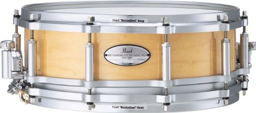 Pearl Free Floating 6-Ply Maple Snare Drum, Natural 14X5 Inches