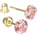 Solid 14KT Yellow Gold .47 Carat Cubic Zirconia OCTOBER Birthstone Earrings