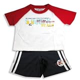 Mishmish - Boys Short Sleeve Short Set, Red, White, Blue