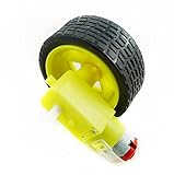 EasyWordMall DC 3-6V 48:1 スマートカー用ギアモーターとタイヤを駆動