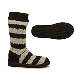 UGG -＜レディ＞クラシック STRIPE CABLE KNIT ストライプ ケーブル ニット CC チョコレート/クリーム