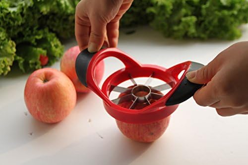 Premium Apple Slicer, Apple Corer + Free eBook + Luxury Box, Professional Bundle by Trendy Cooks, 4" Diameter, 8 Stainless Steel Blades, 8 Slices in a Second! Big Comfortable Grip, Also Suitable for Tomatoes, Potatoes &amp; Fruits, Large Apples, Dishwasher Safe.