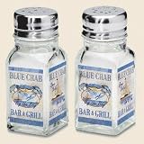 BLUE CRAB beach kitchen decor SALT and PEPPER SHAKERS &