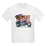 Artsmith, Inc. Kids Light T-Shirt Motorcycle Eagle And US Flag - Harley Davidson Gear