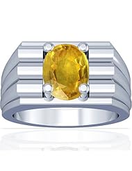 Platinum Oval Cut Yellow Sapphire Solitaire Ring